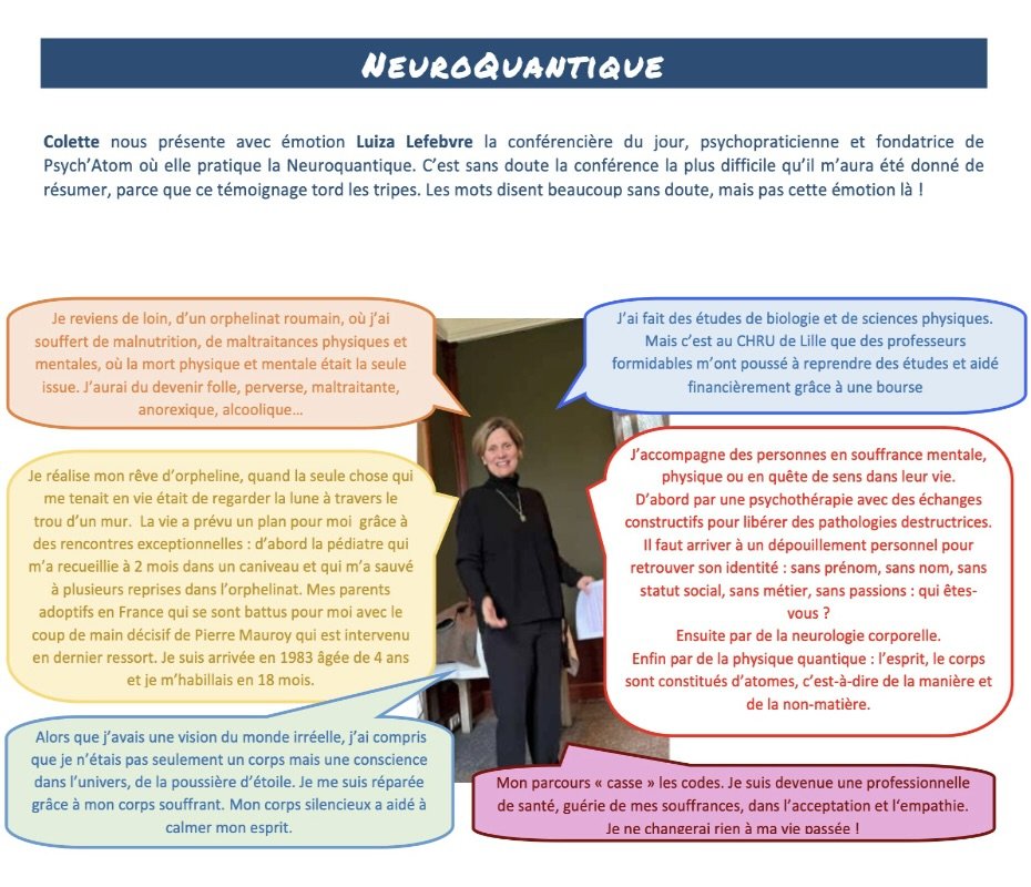 Les actualités de Luiza Lefebvre - Psychatom - Psychopraticienne Neuroquantique - Roubaix