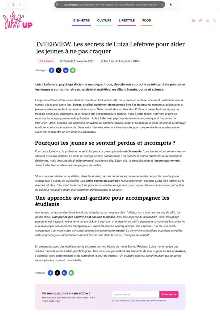 Luiza Lefebvre Psych'atom Psychopraticienne Neuroquantique